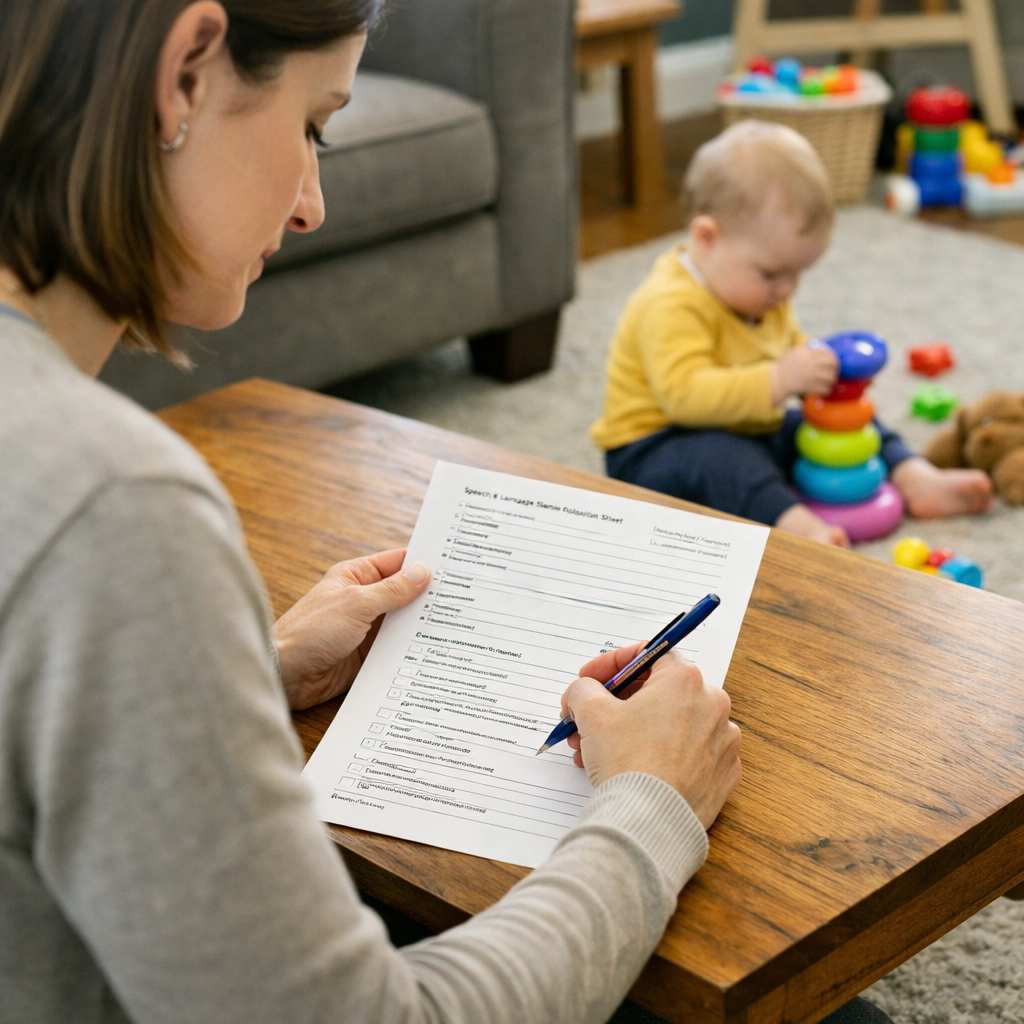 Parent Fill-In Speech Sample Collection Sheet - 2nd Edition 1